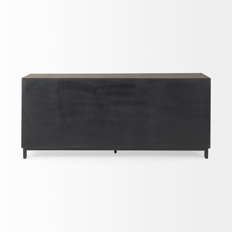 Rundle 68.9'' Brown Wood and Black Resin Sideboard