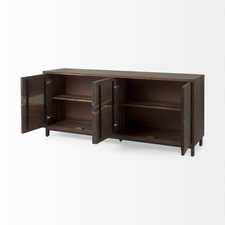 Rundle 68.9'' Brown Wood and Black Resin Sideboard