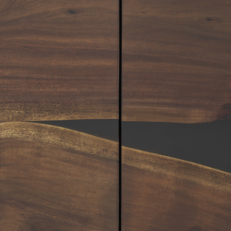 Rundle 68.9'' Brown Wood and Black Resin Sideboard