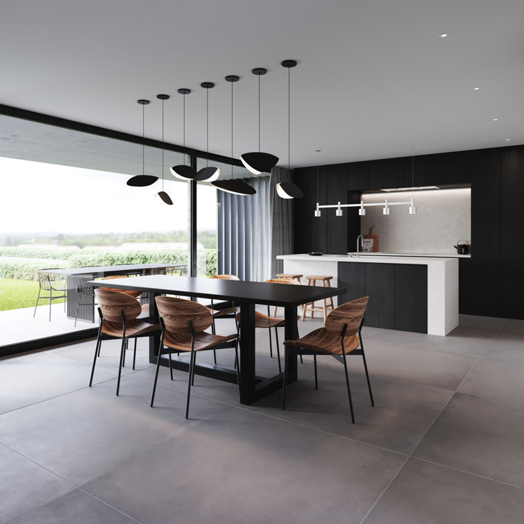 Satin Black 16" LED Indoor/Outdoor Pendant Light