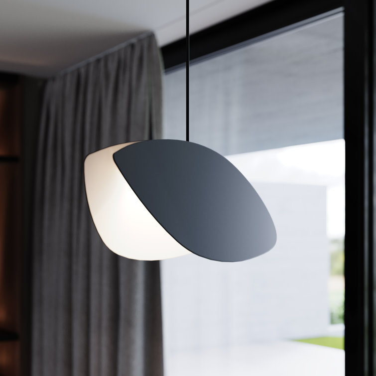 Satin Black 16" LED Indoor/Outdoor Pendant Light
