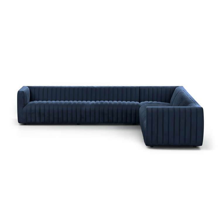 Sapphire Navy Velvet Modular L-Shaped Sectional Sofa