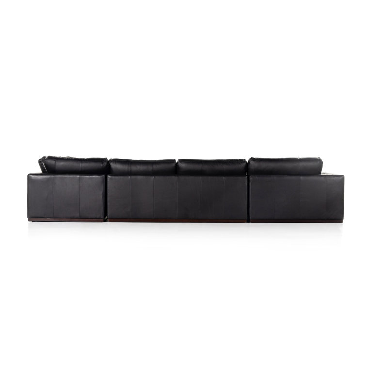 Colt Dark Brown Leather 4-Piece Chaise Sectional