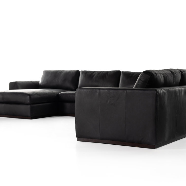 Colt Dark Brown Leather 4-Piece Chaise Sectional