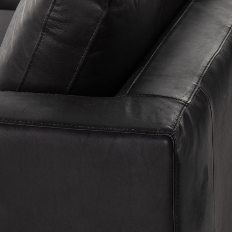 Colt Dark Brown Leather 4-Piece Chaise Sectional