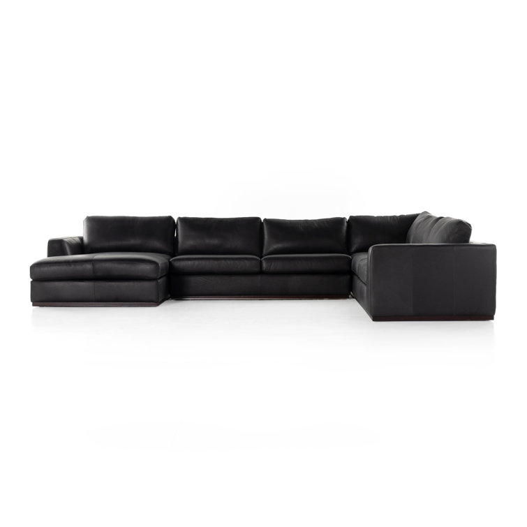 Colt Dark Brown Leather 4-Piece Chaise Sectional