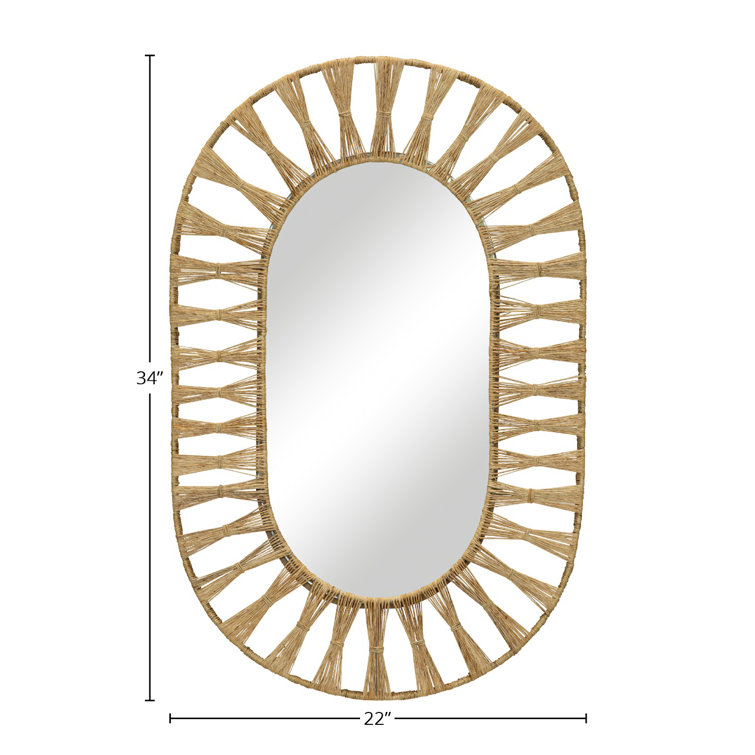 Natural Jute Woven Ojai Oval Wall Mirror