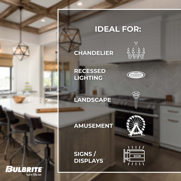 Clear Dimmable LED Candelabra Bulb 3000K 2-Pack