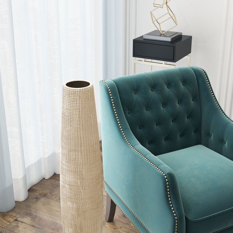 Sirena 40" Gold Textured Ceramic Floor Vase