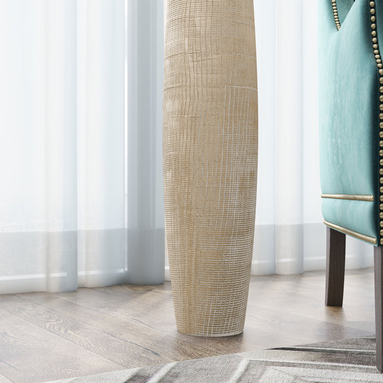 Sirena 40" Gold Textured Ceramic Floor Vase