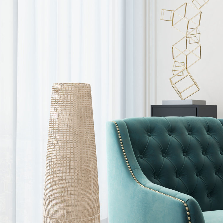 Sirena 40" Gold Textured Ceramic Floor Vase