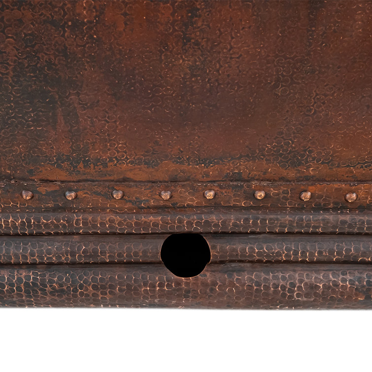 72" Hammered Oil-Rubbed Bronze Copper Double Slipper Bathtub