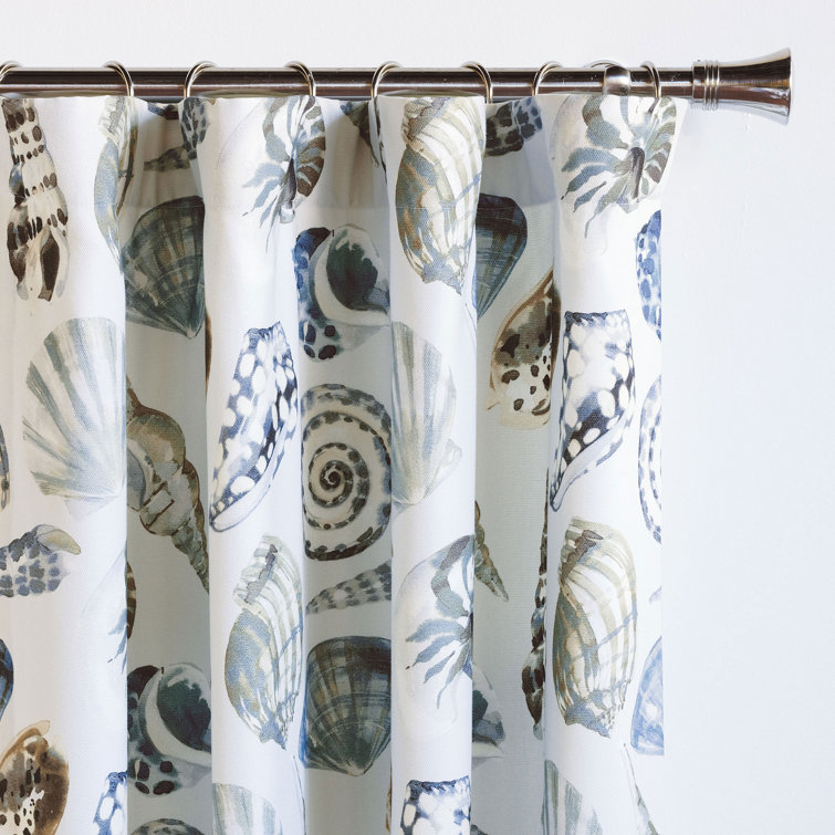 Persea Coastal Blue Cotton Room Darkening Curtain Panel