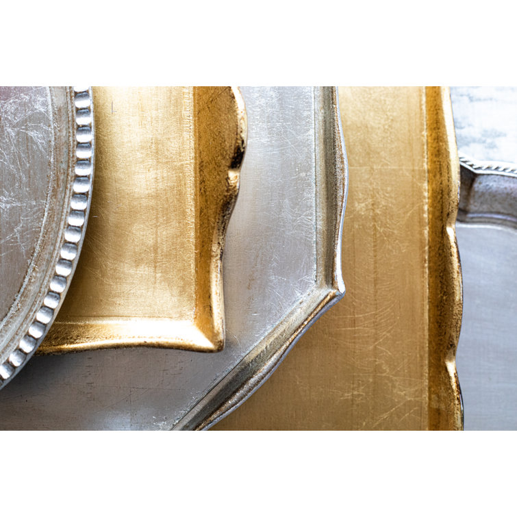 Florentine Gold Leaf Handcarved Rectangular Wooden Tray
