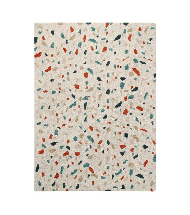 Terrazzo Multicolor Cotton Rectangular Washable Area Rug