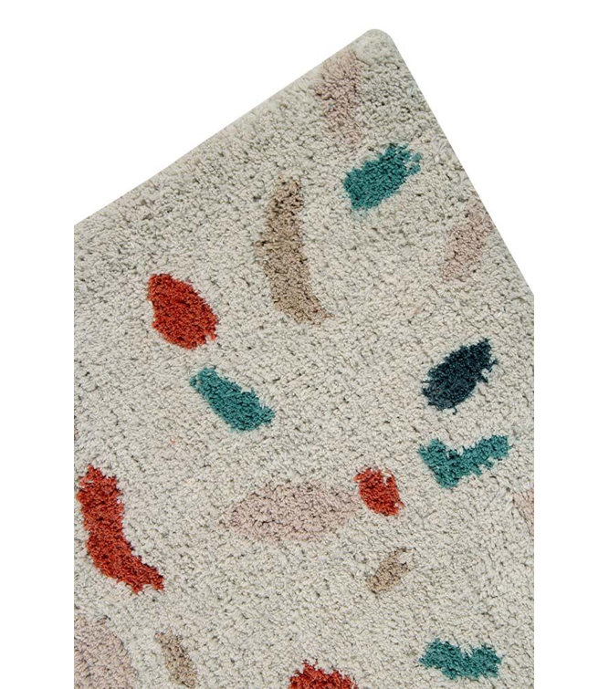 Terrazzo Multicolor Cotton Rectangular Washable Area Rug