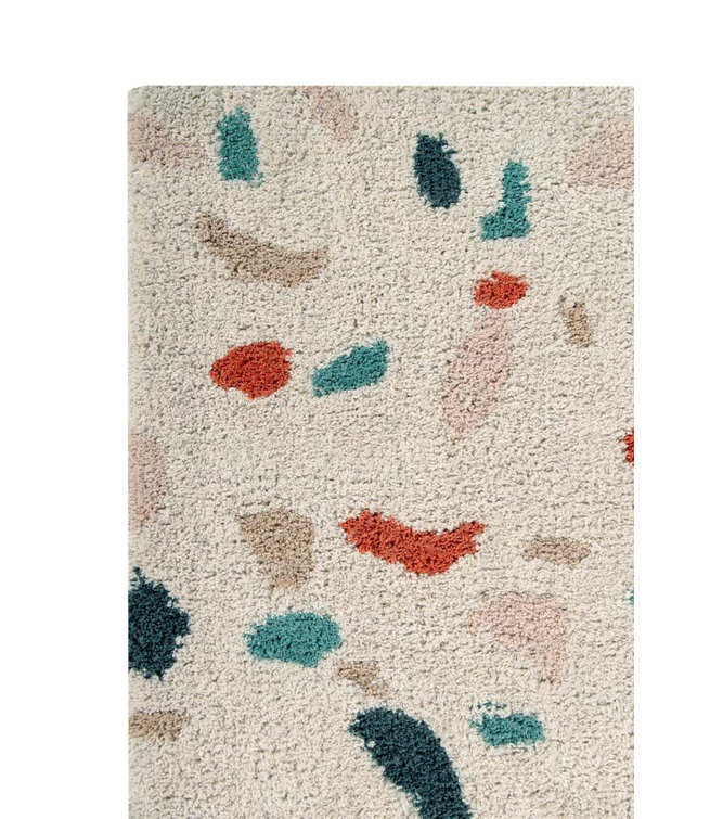 Terrazzo Multicolor Cotton Rectangular Washable Area Rug