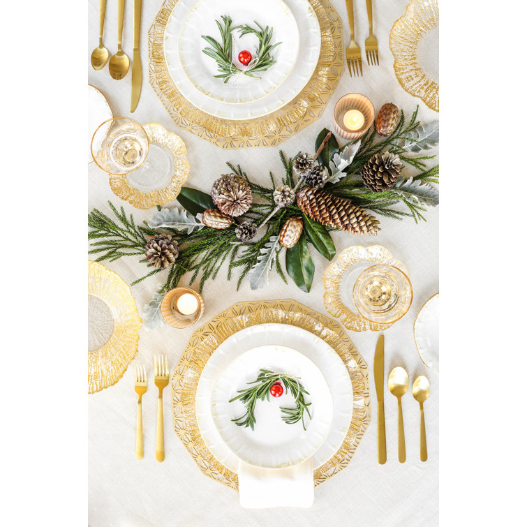 Rufolo Opulent Gold Rim 12.75" Handcrafted Glass Charger
