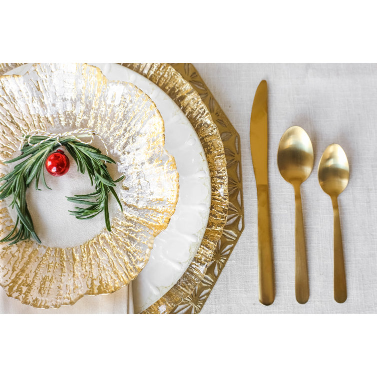 Rufolo Opulent Gold Rim 12.75" Handcrafted Glass Charger