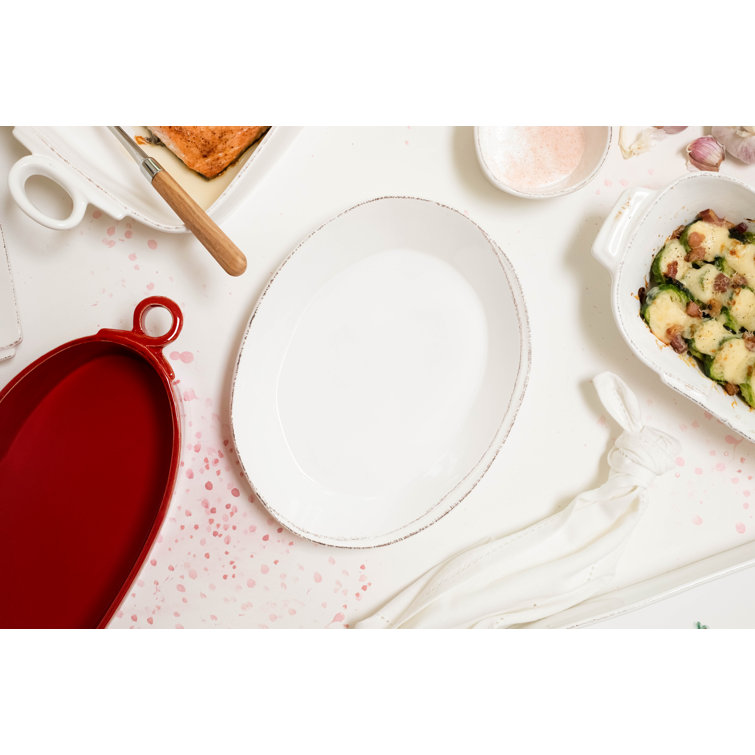 Gray Ceramic 18.5" Oval Serving Platter