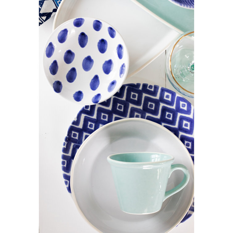 Handcrafted Blue and White Ceramic Appetizer Plates Set