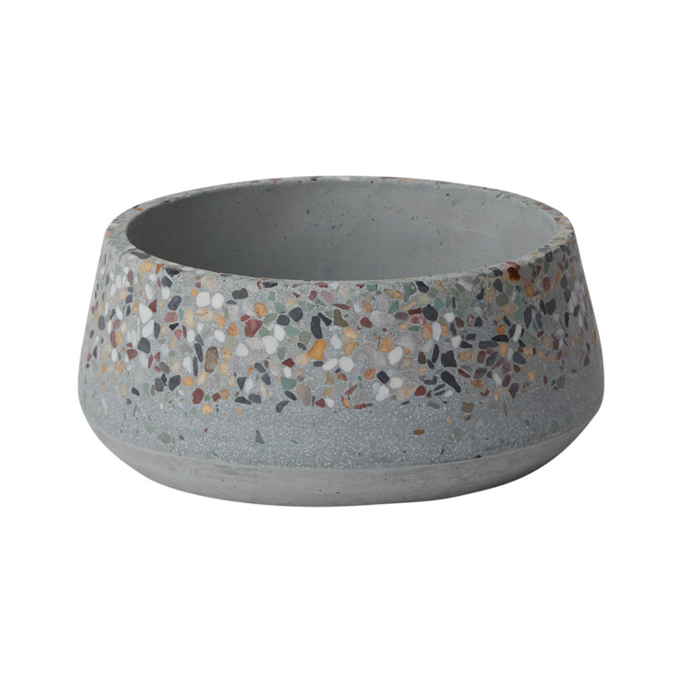 Aniya Round Gray Terrazzo Ceramic Pot Planter