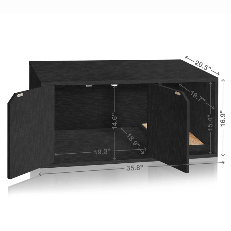 Black zBoard Paperboard Modern Cat Litter Box Enclosure