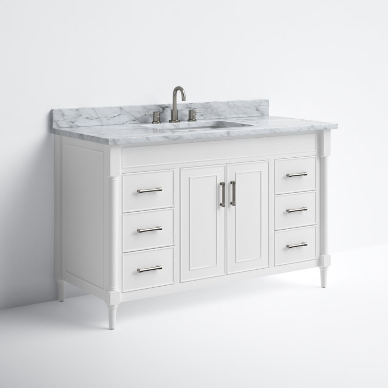 Selene Elegance 49'' White Single Freestanding Bathroom Vanity