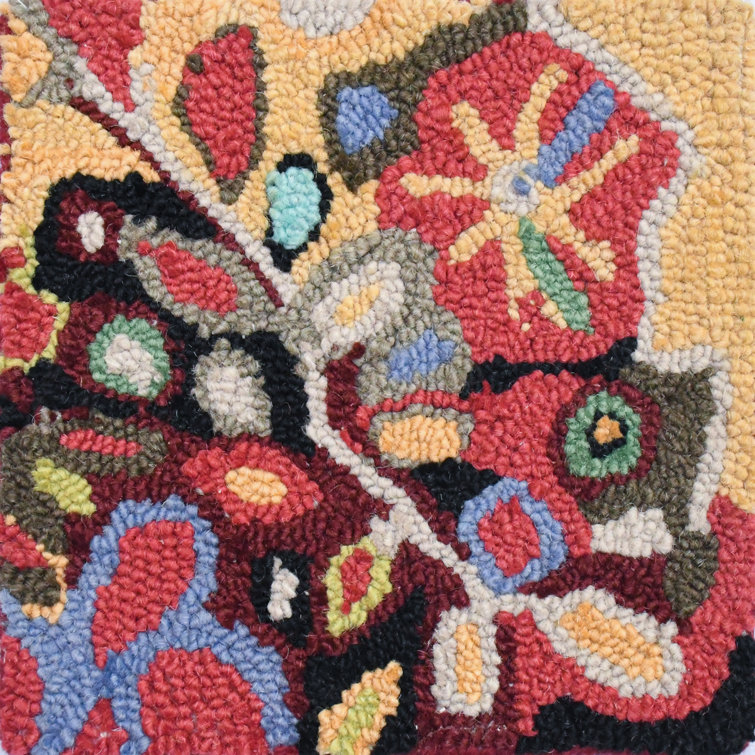 Handmade Black Floral Wool Runner Rug 2'6" x 8'