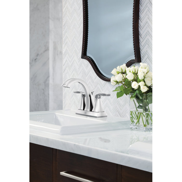 Polished Nickel 6 1/4" Transitional Centerset Bathroom Faucet