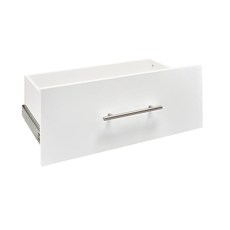 Pure White Adjustable Closet System with Drawers and Shelves