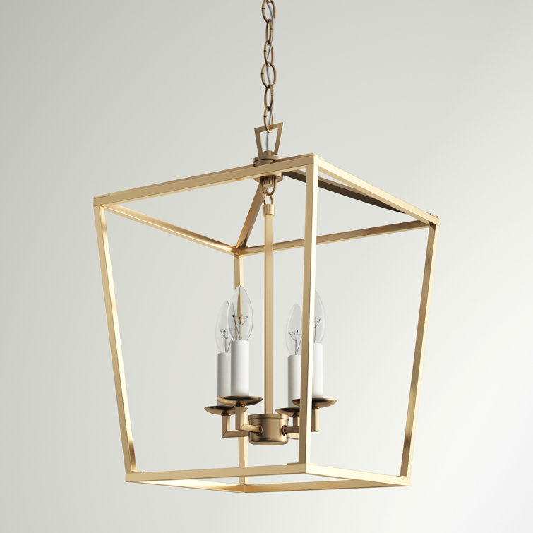 Dianna 18" Satin Brass Indoor/Outdoor 4-Light Lantern Pendant