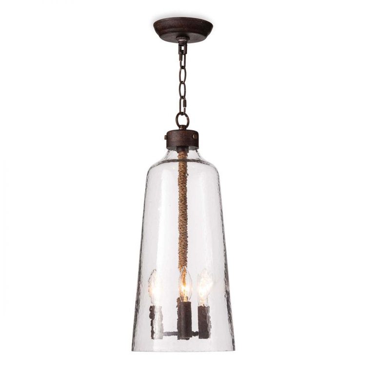 Coastal Chic Clear Water Glass 3-Light Mini Chandelier