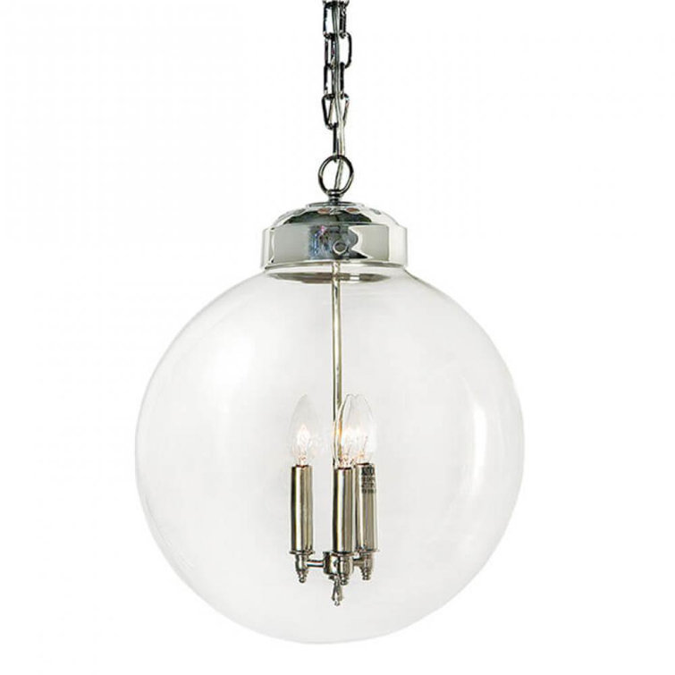 Regina Andrew Polished Nickel 3-Light Globe Pendant
