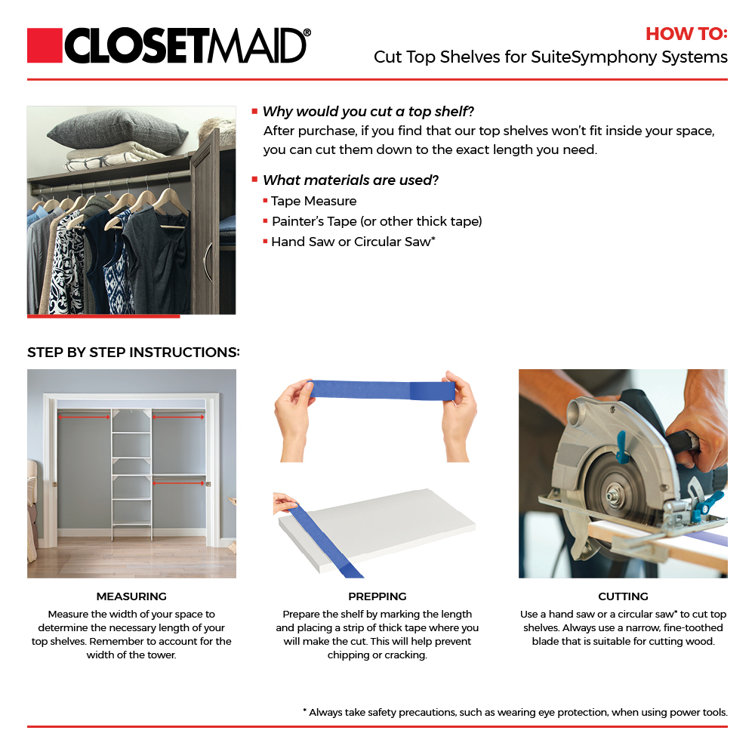 Graphite Gray Wood Closet System with Drawers and Shelves