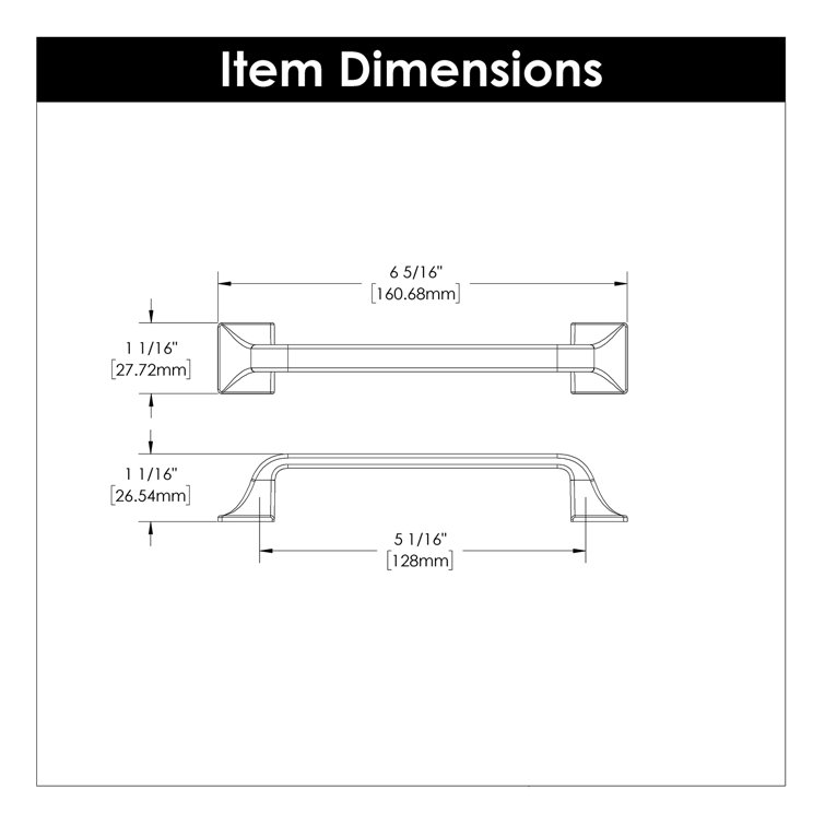 Champagne Bronze Modern Kitchen Cabinet Pulls, 5-1/16"