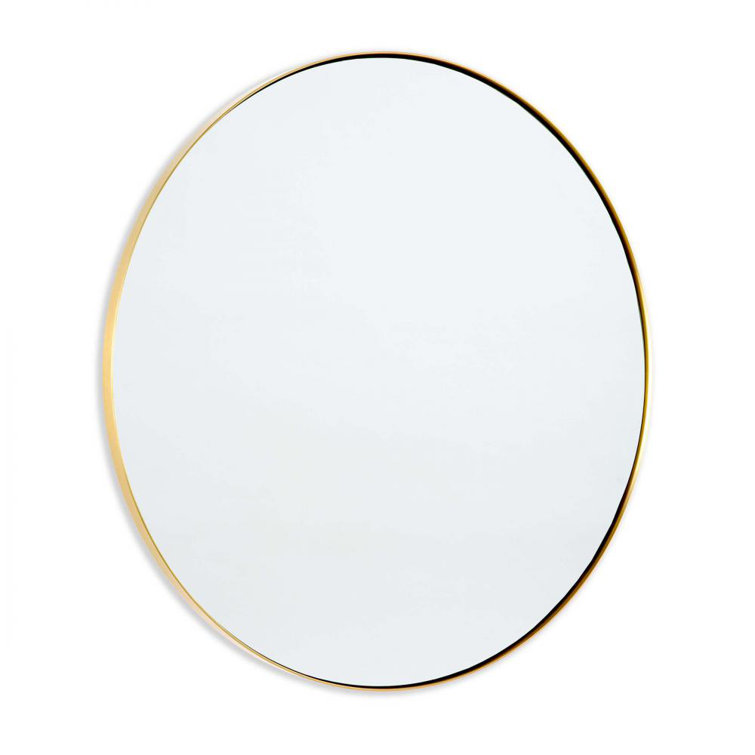 Round Natural Brass Stainless Steel Wall Mirror