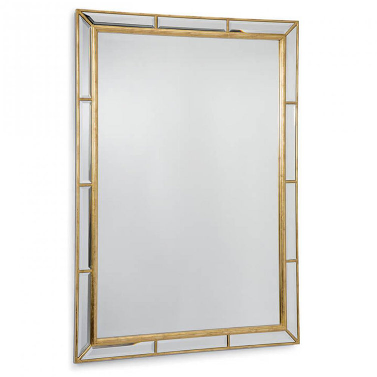 Elegant Gold Leaf Beveled 29"x41" Rectangular Wall Mirror
