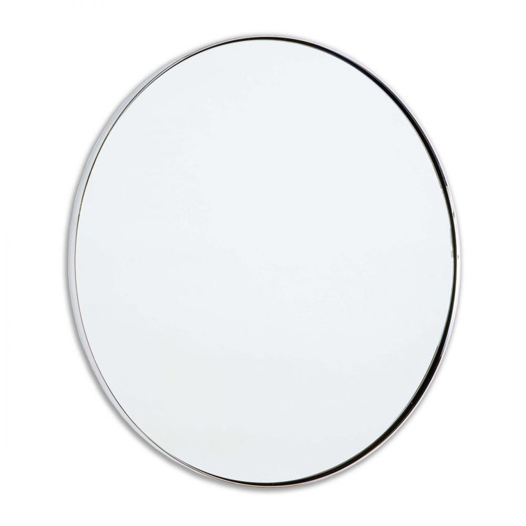 Rowen 30" Polished Nickel Round Wall Mirror
