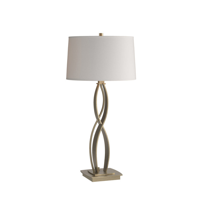 Natural Iron Table Lamp with Flax Shade