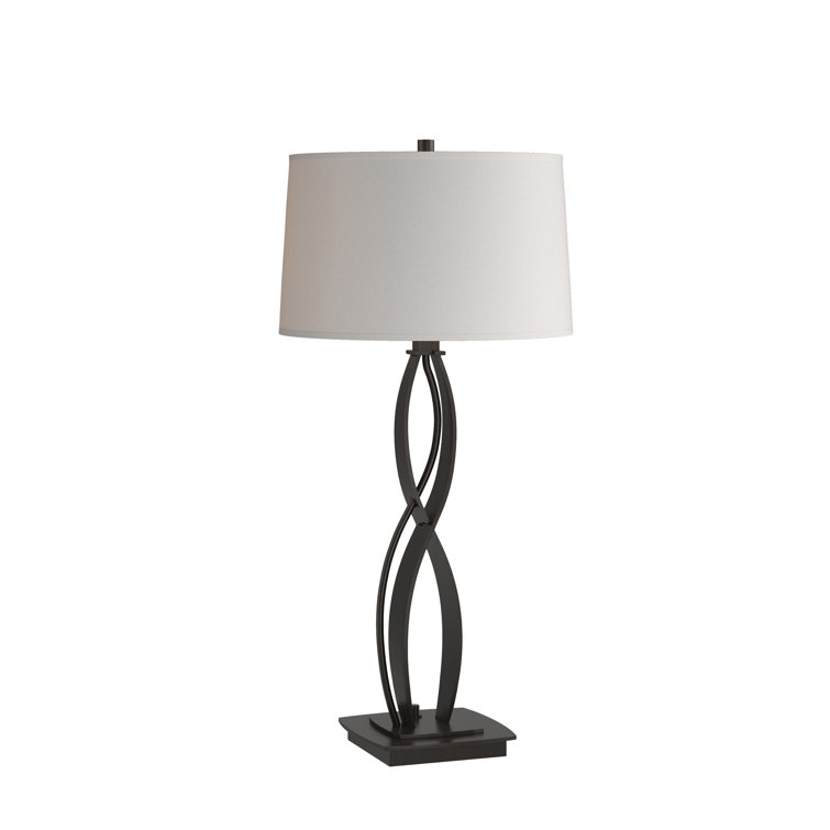 Natural Iron Table Lamp with Flax Shade