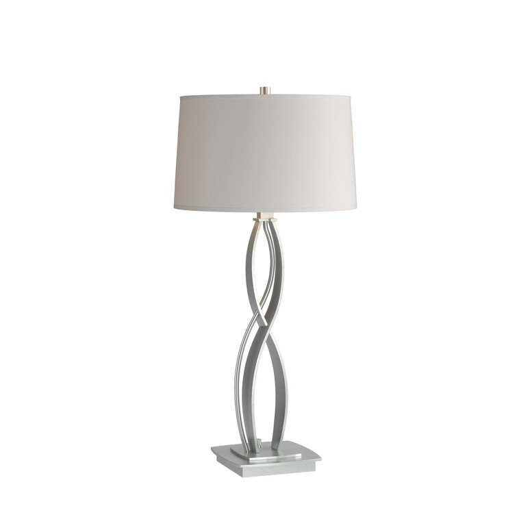 Natural Iron Table Lamp with Flax Shade