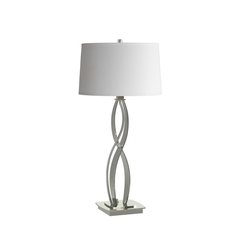 Natural Iron Table Lamp with Flax Shade