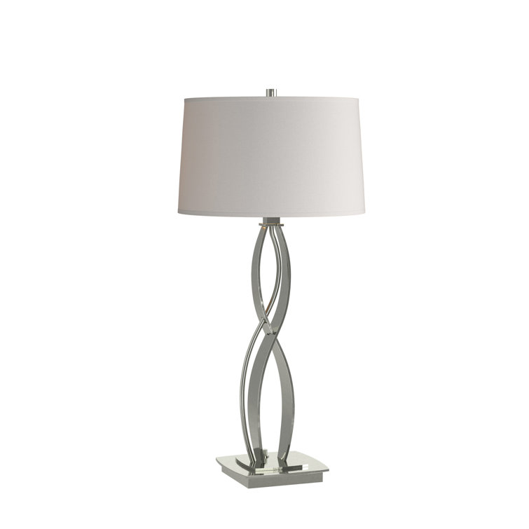 Natural Iron Table Lamp with Flax Shade