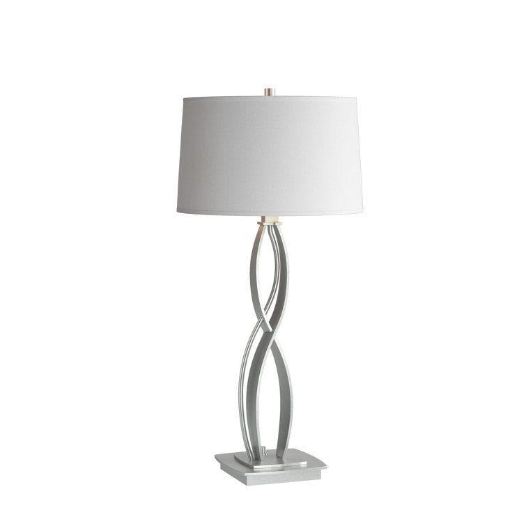 Natural Iron Table Lamp with Flax Shade
