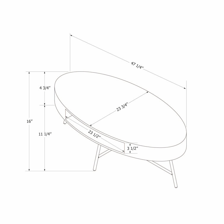 Urban Chic Oval Acacia Wood Coffee Table with Metal Legs