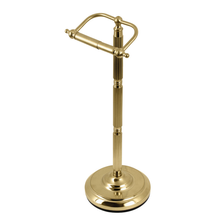 Georgian Brushed Brass Freestanding Toilet Paper Holder
