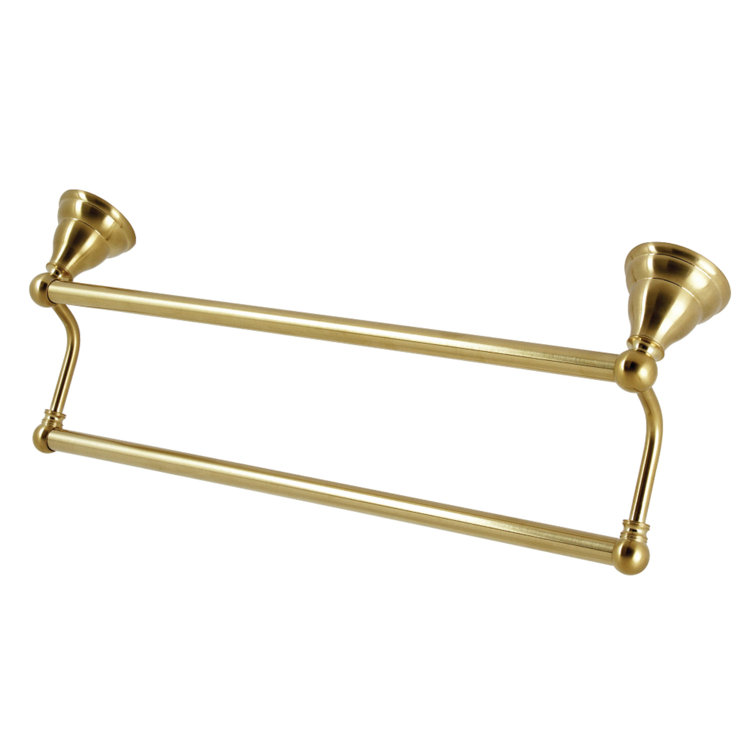 Brushed Brass 18-Inch Dual Wall Mounted Towel Bar