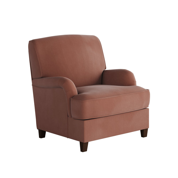 Rosewood Polyester Blend Traditional Accent Chair with Manufactured Wood Legs
