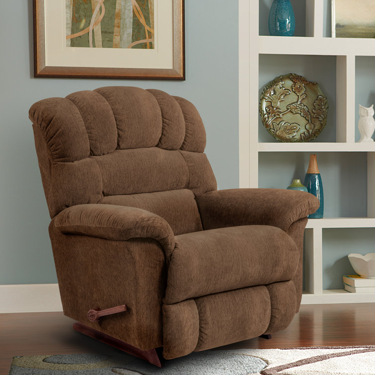 Mocha Polyester Oversized Manual Rocking Recliner
